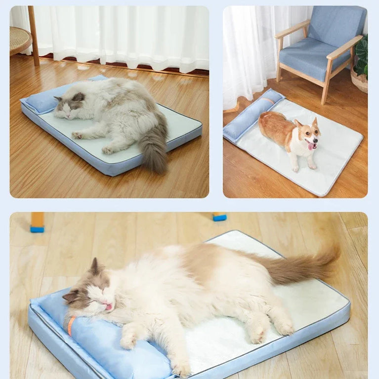 Summer Cooling Orthopedic Memory Foam Dog Bed Waterproof Washable Pillow Bed