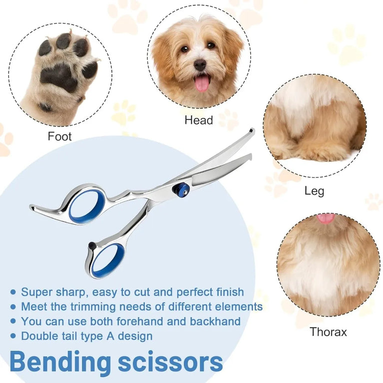 Professional Safe Round-Tip Pet Grooming Scissors | Stainless
