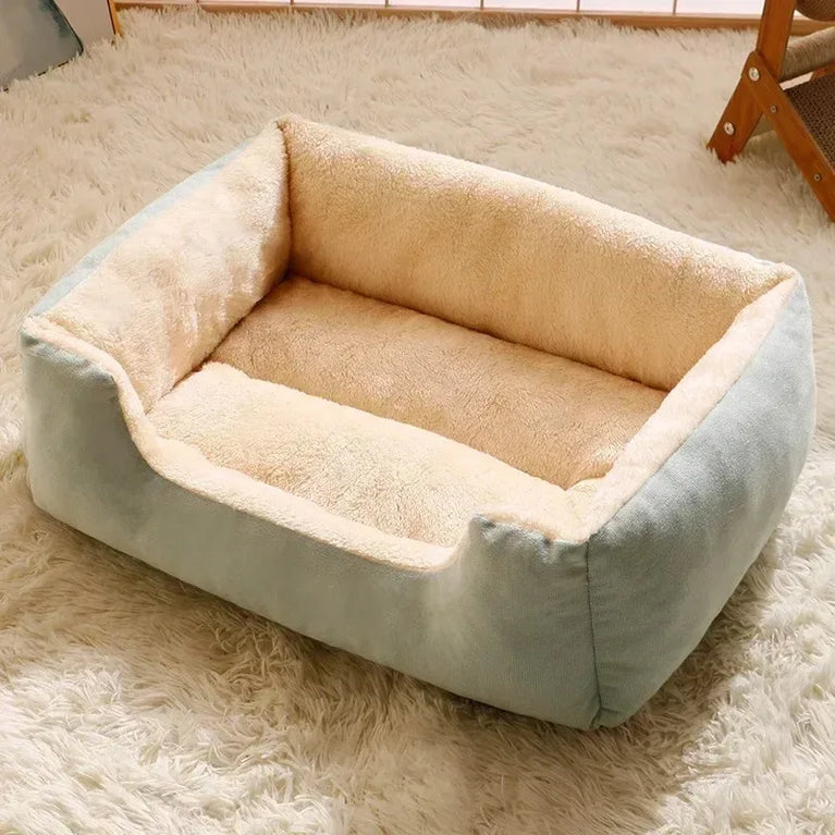 Soft Plush Cat Bed Basket Cozy Breathable Winter Pet Sleeping Nest Accessories