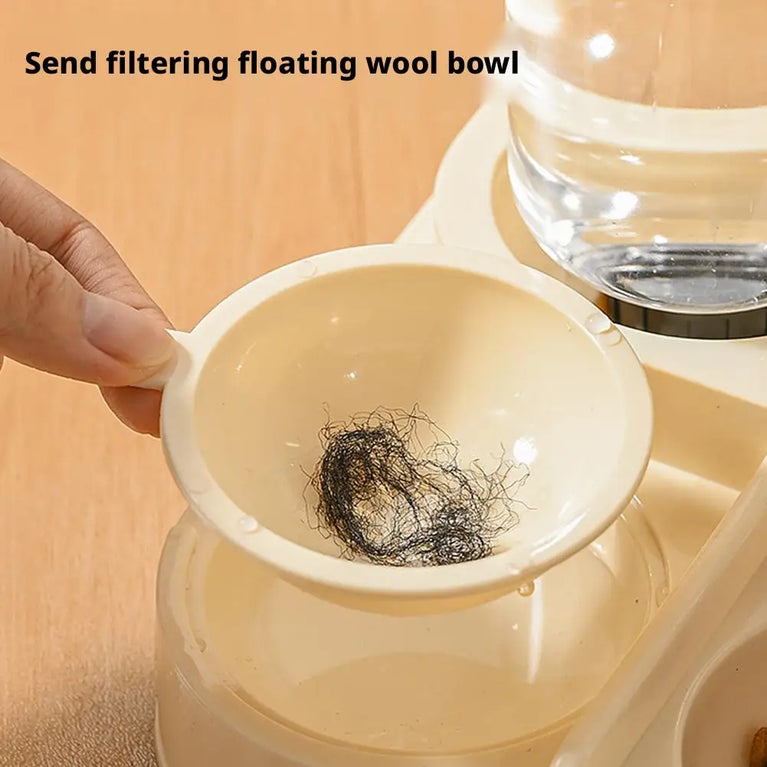 Large Capacity Automatic Cat Feeder Water Dispenser 2 in 1 Pet Bowl Set