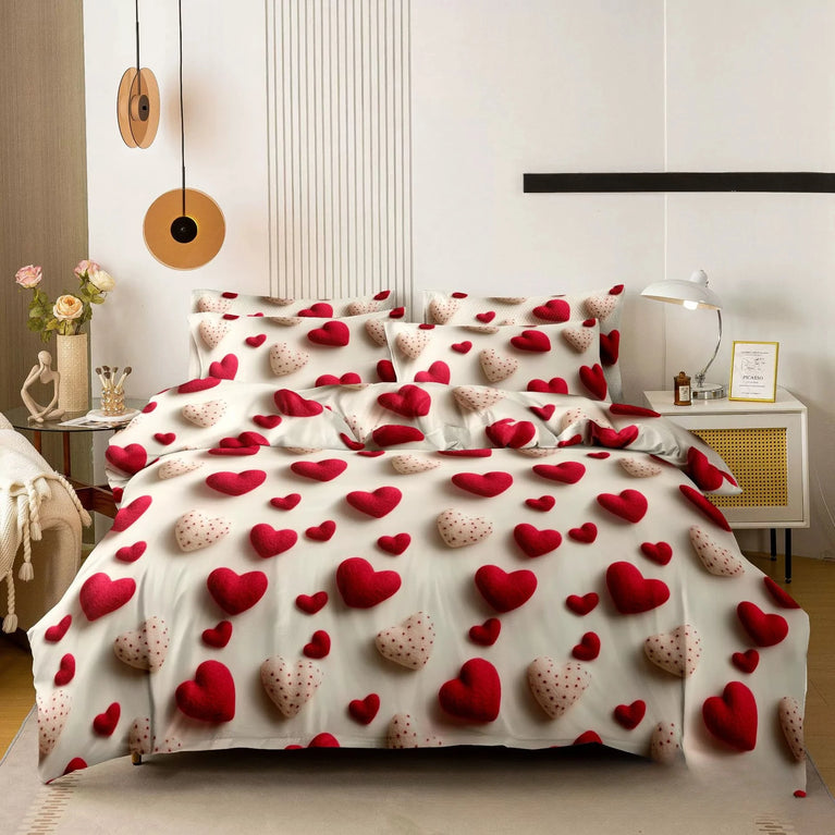 3-Piece Printed Brushed Duvet Cover Set | Soft & Breathable Bedding Collection