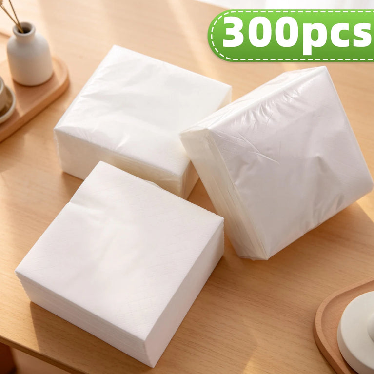Soft Disposable Dining Napkins Double Layer Absorbent Paper Towels
