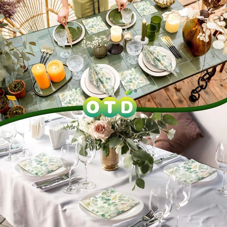 Eucalyptus Disposable Paper Napkins Soft Absorbent Party Towels