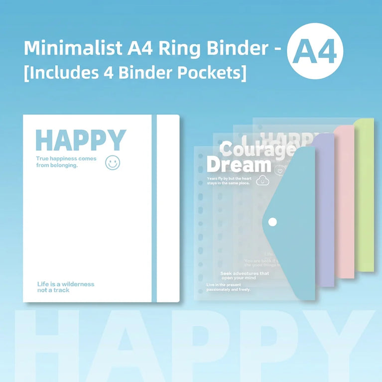 A4 Loose-Leaf Plastic Document Bag | 11-Hole Binder Compatible Envelopes