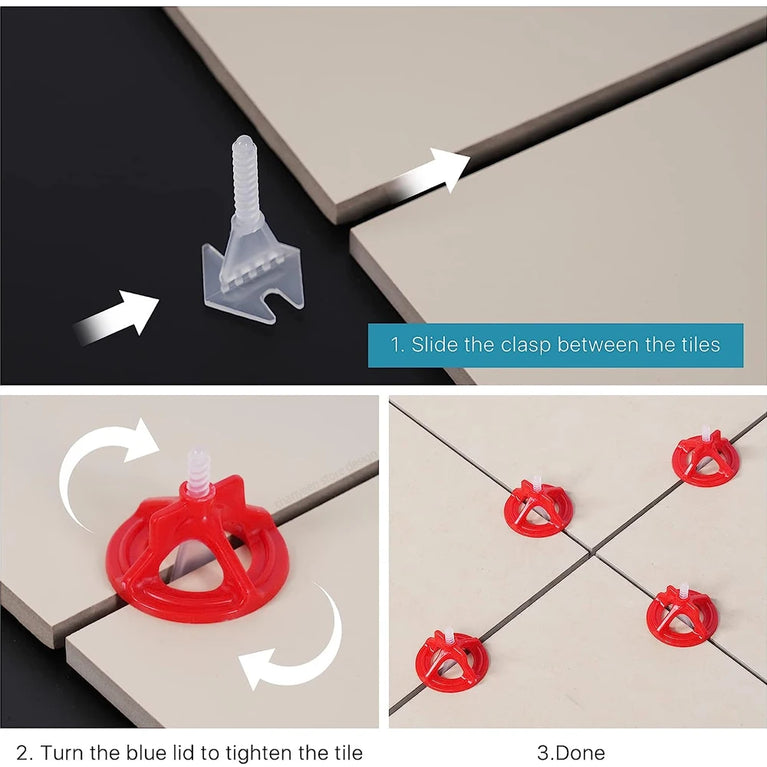 Professional Tile Leveling System Clips | Wall & Floor Flat Alignment Spacers