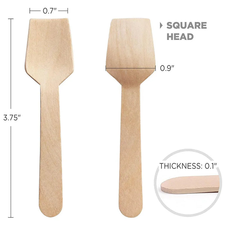 50/100PCS Mini Wooden Spoons 4 Inch Disposable Tasting Spoon Set