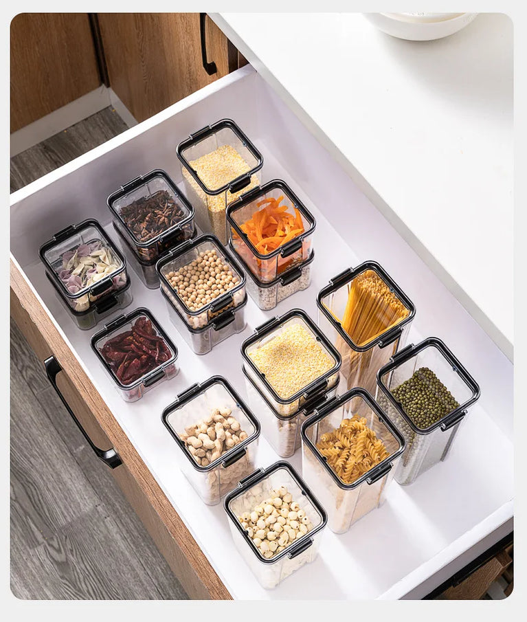 Plastic Food Containers with Lids Large Capacity Airtight Storage Jars