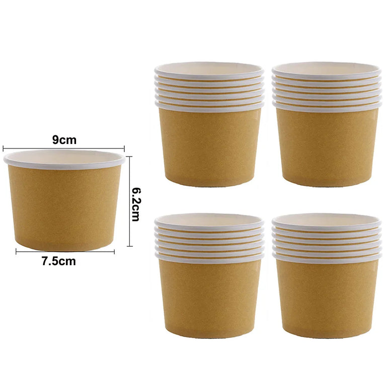 6-30pcs Paper Snack Cups Ice Cream Paper Bowl Disposable Dessert Treat Snack Cups Kids Birthday Shower Summer Party Supplies