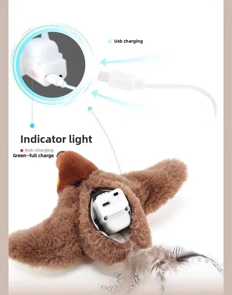 Remote Control Fluttering Bird Cat Toy Interactive Electric Fun