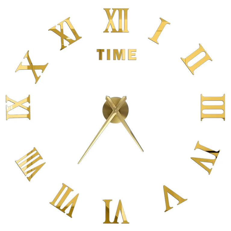 3D DIY Large Wall Clock | Modern Acrylic Mirror Surface Home Décor