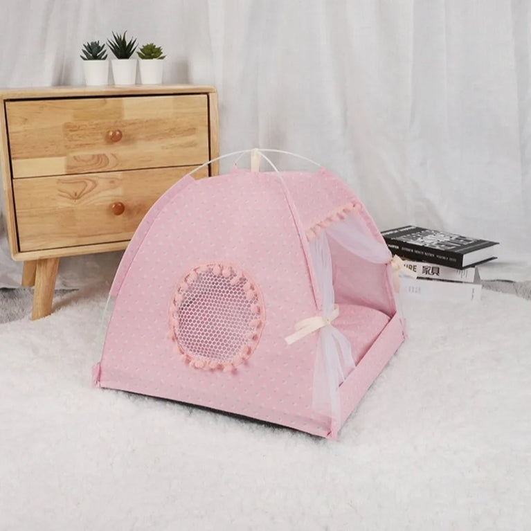 Princess Cat Bed Foldable Soft Tent House All Season Comfort