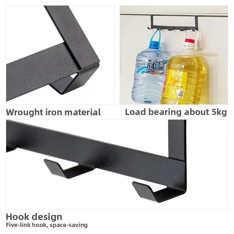 1/3pcs No Drill Over The Door Hooks Wrought Iron Hanger Rack Multipurpose Organizer for Hats Bags Clothes Bathroom Home Storage