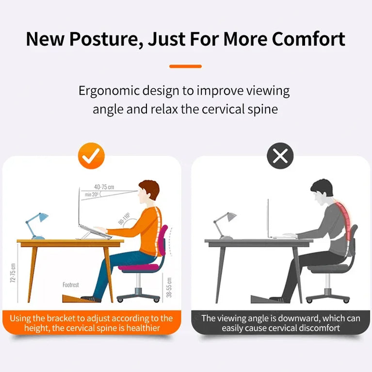 Portable Adjustable Laptop Stand | Foldable Ergonomic Notebook & Tablet Holder