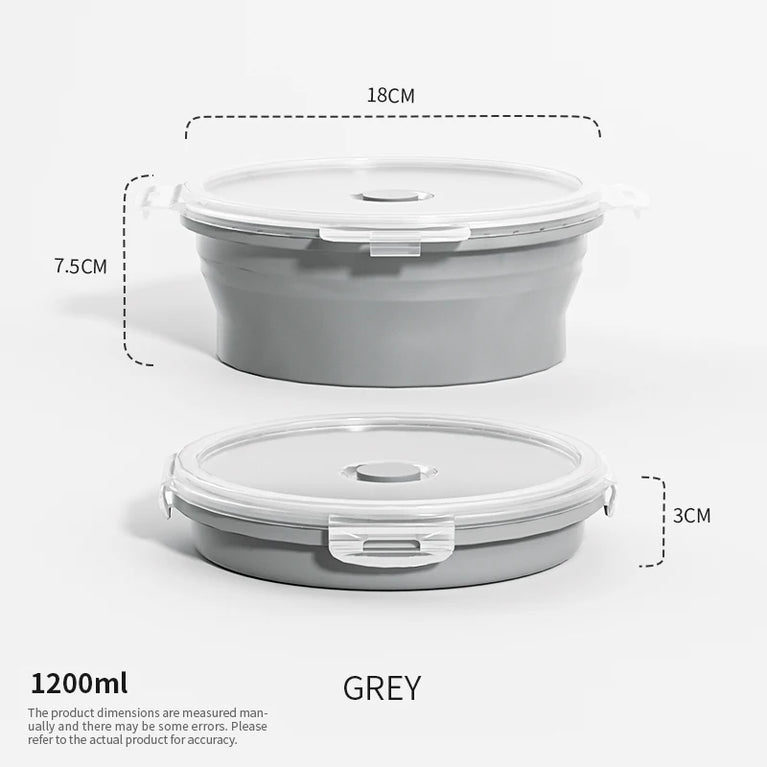 Collapsible Silicone Food Storage Containers with Lids Leakproof