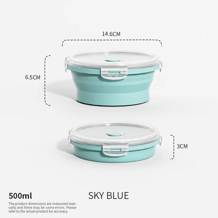 Collapsible Silicone Food Storage Containers with Lids Leakproof
