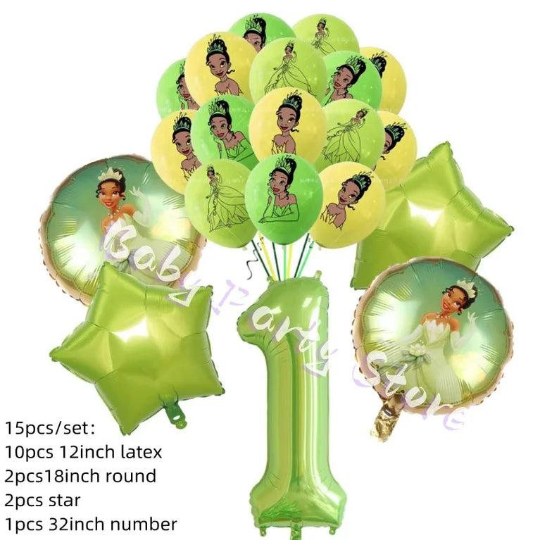 Frog Tiana Princess Party Disposable Tableware Set for Kids Birthday Decoration