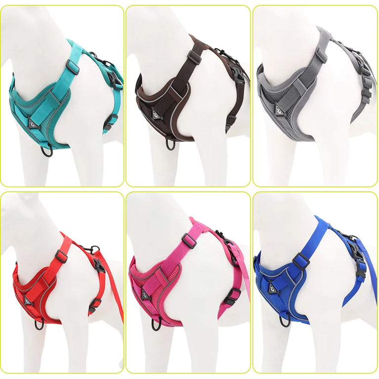 LED Light Reflective Dog Harness Vest With Leash Adjustable Pet Set