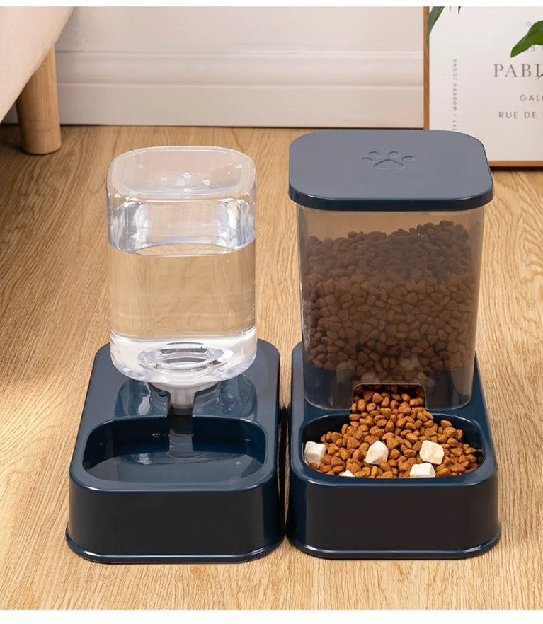 Large Capacity Pet Automatic Feeder 1.5L Food And Water Dispenser Set For Cats