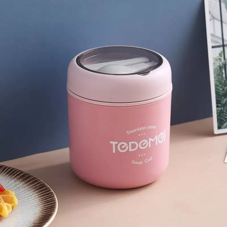 510ml Stainless Steel Lunch Box Thermal Vacuum Soup Cup Bento Box Kids