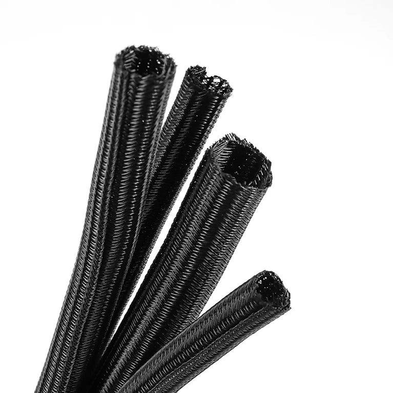 Self-Closing PET Braided Cable Sleeve | Expandable Split Wire Organizer