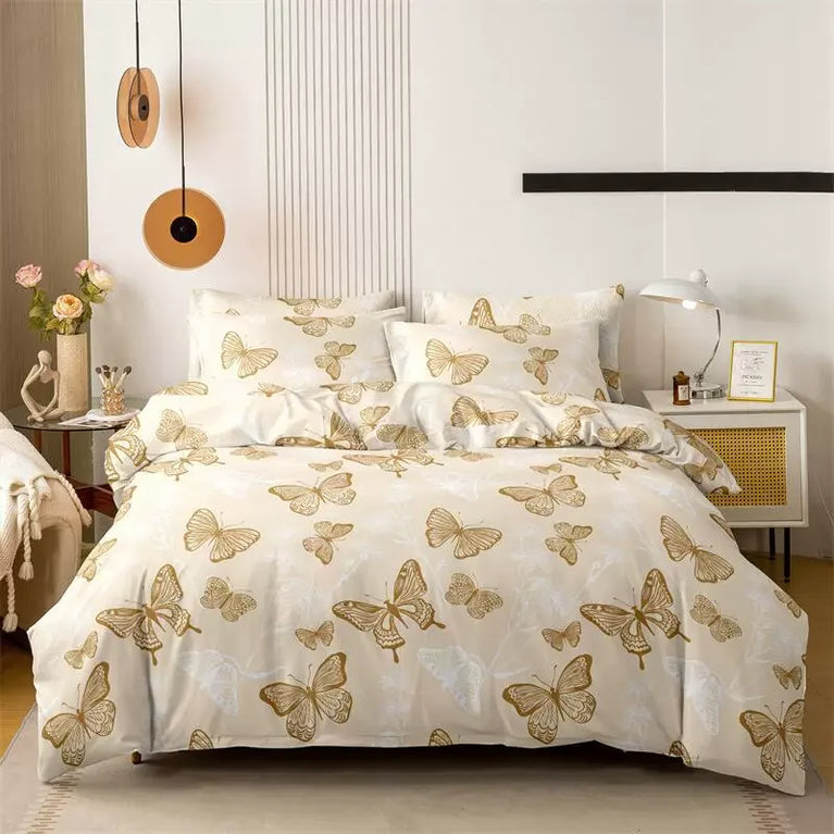 3-Piece Printed Brushed Duvet Cover Set | Soft & Breathable Bedding Collection