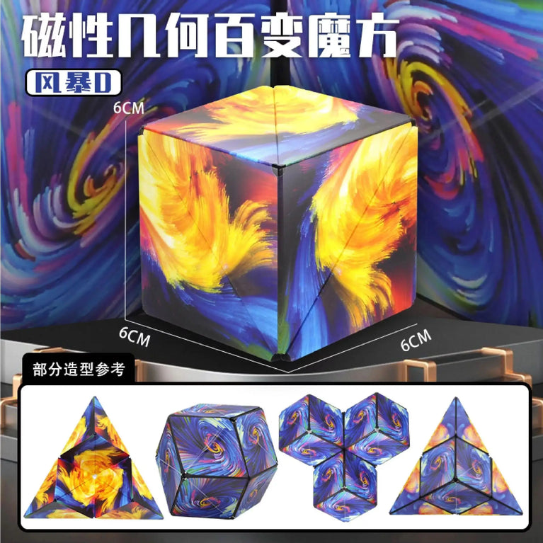 Changeable Magnetic Geometry Cube | 3D Anti-Stress Shape-Shifting Puzzle