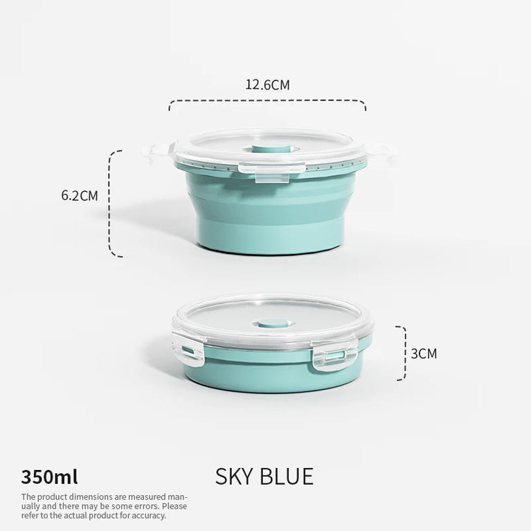 Collapsible Silicone Food Storage Containers with Lids Leakproof