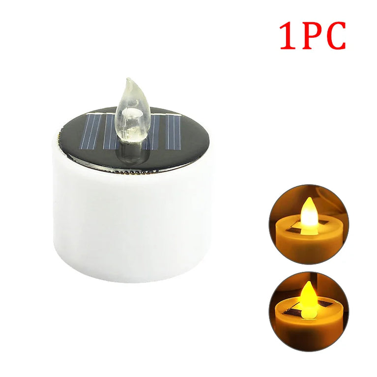 Solar LED Flameless Tea Lights | 10-Piece Waterproof Outdoor Rechargeable Candles