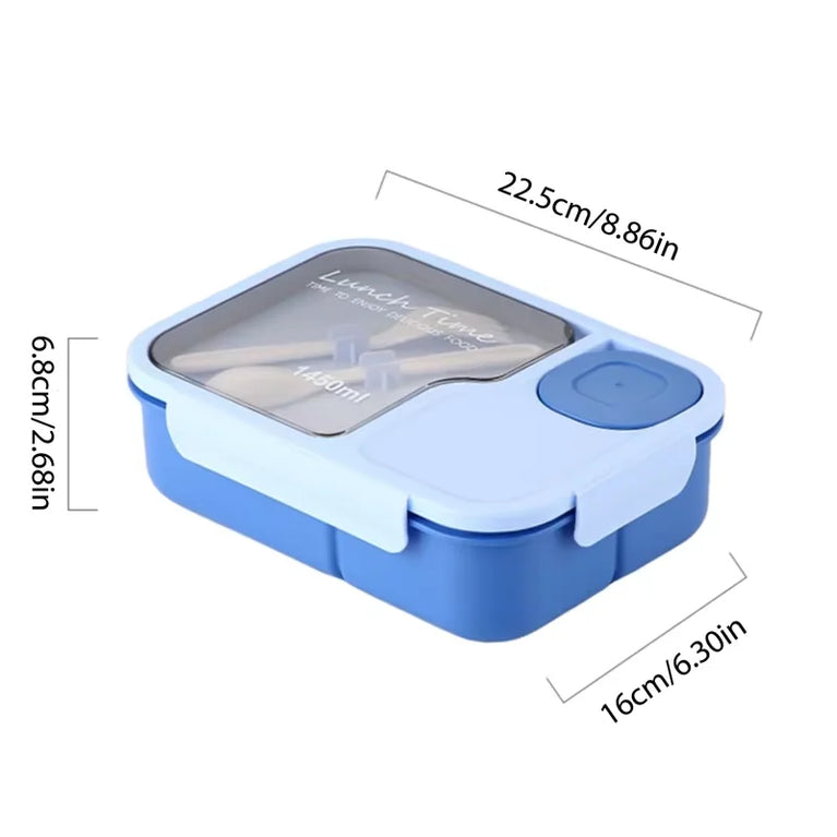 Oval Silicone Bento Lunch Box Microwaveable Leakproof 3 Grid Snack Food Storage Container
