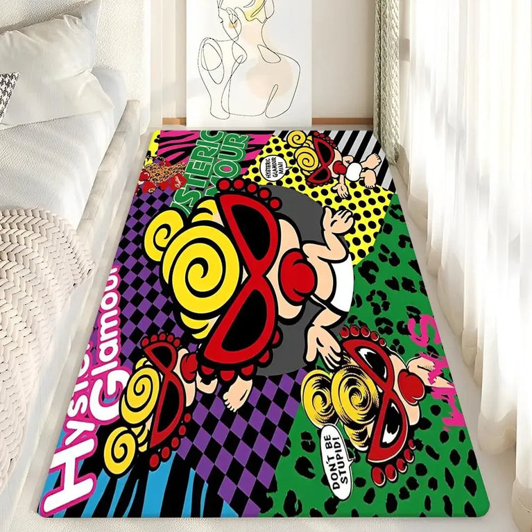 Non-Slip Washable Cartoon Area Rugs for Kids Room and Living