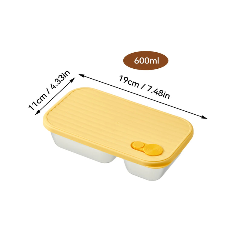 Portable Large Capacity Sealed Bento Lunch Box Stainless Steel Fruit Salad Food Container