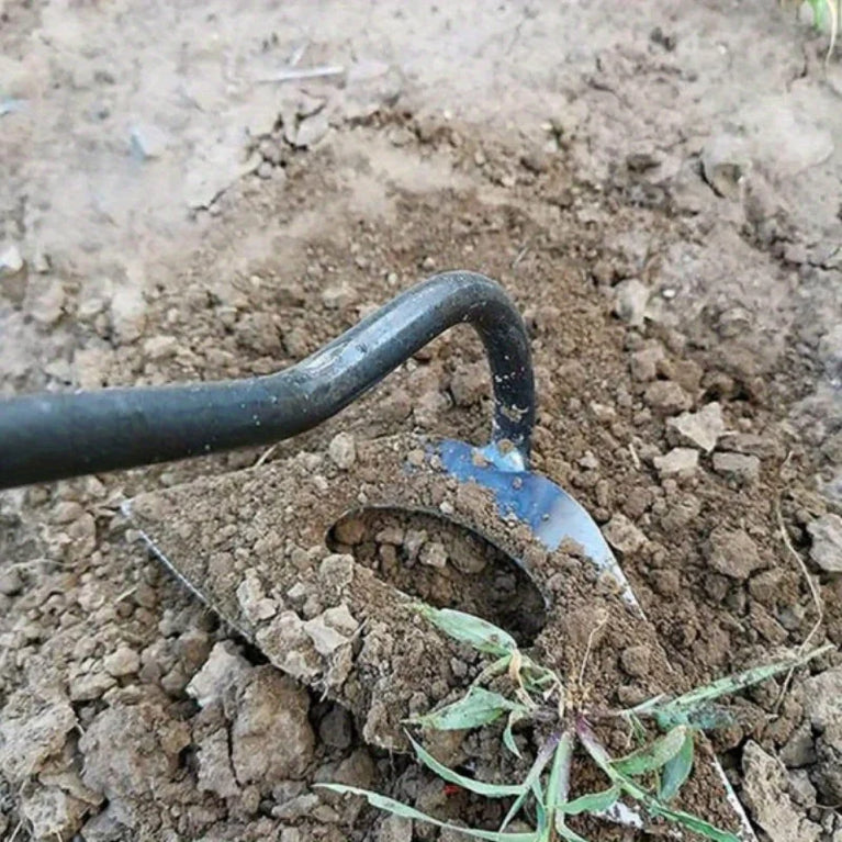 Premium All Steel Hardened Hollow Garden Hoe Hand Weeding Rake Tool