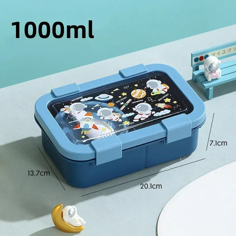 1000/1350ml Cartoon Lunch Box Leakproof Bento Container with Soup Bowl Portable Food Storage Box