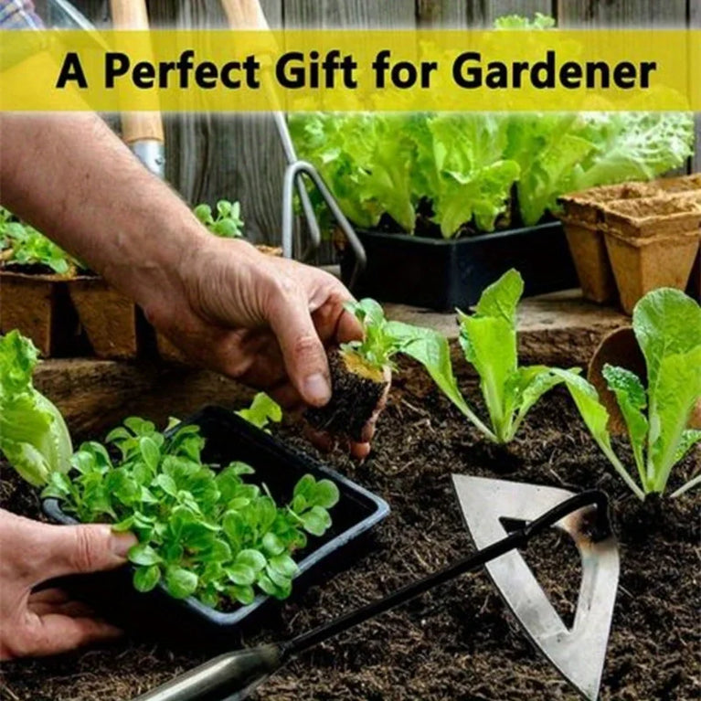 Premium All Steel Hardened Hollow Garden Hoe Hand Weeding Rake Tool