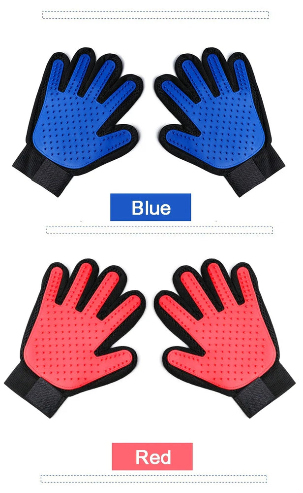 Silicone Cat Grooming Gloves Hair Removal Brush Mitt Tool