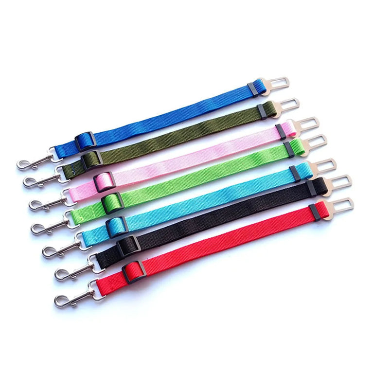 Adjustable Reflective Dog Car Seat Belt Harness With Lights Safety Travel Belt