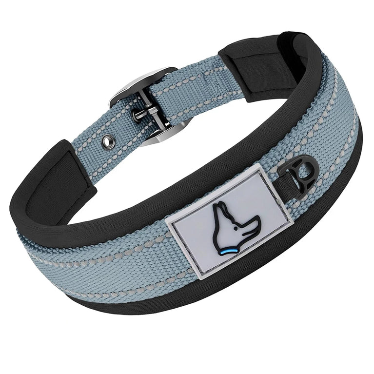 Padded Dog Collars Reflective Adjustable Heavy Duty Nylon Wide