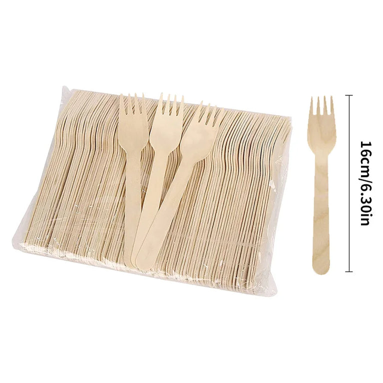50/100Pcs Disposable Wooden Spoons for Ice Cream Dessert Party Use