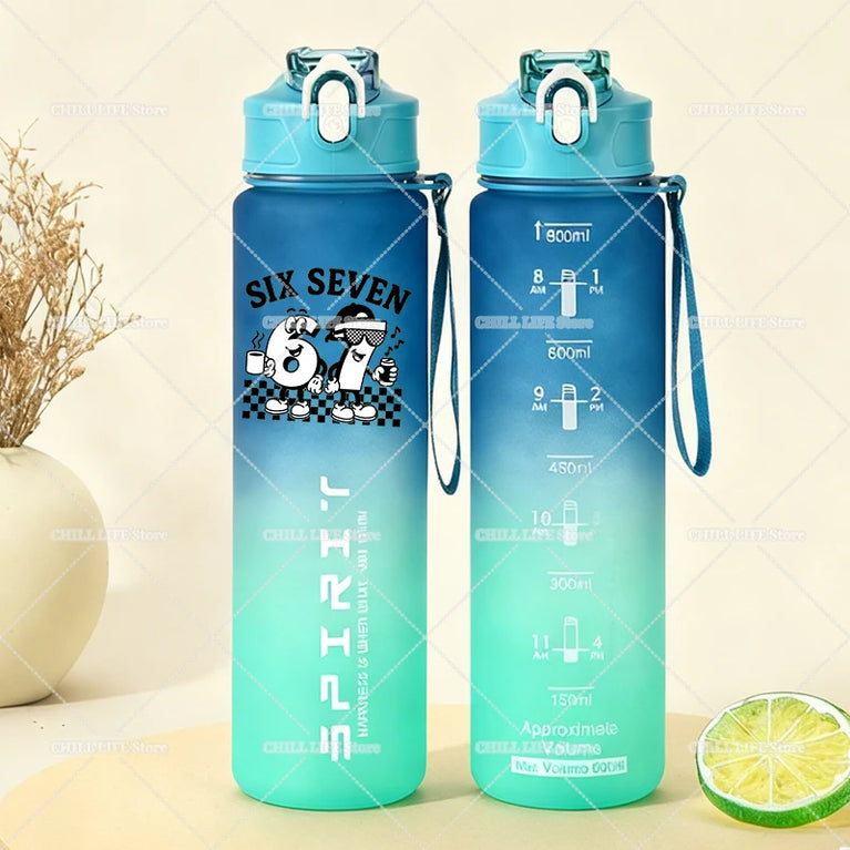 800ML Anime Frosted Sports Waterbottle Gym Outdoor Fitness Drinking Cup