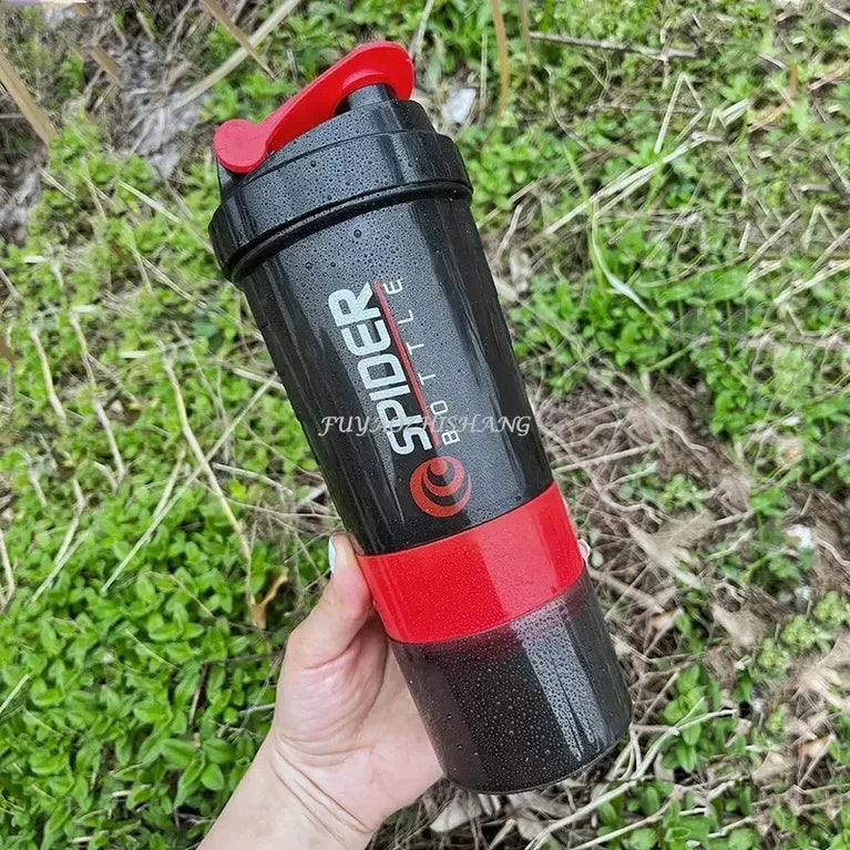 550ML 3 Layer Shaker Protein Mixing Waterbottle Fitness Gym Sports Cup