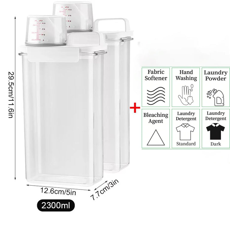 Airtight Laundry Detergent Dispenser Refillable Storage Bottle 1100-2300ML Pump Container