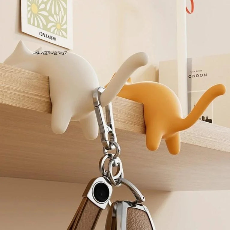 Cute Cat Bag Hook Portable Table Hanger Desk Organiser Holder Stand