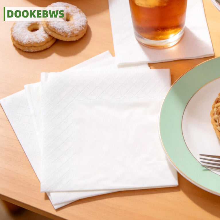 Soft Disposable Dining Napkins Double Layer Absorbent Paper Towels
