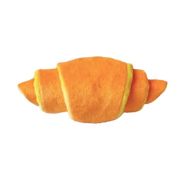 Plush Croissant Dog Toy Interactive Snuffle Puzzle Chew Toy Fun