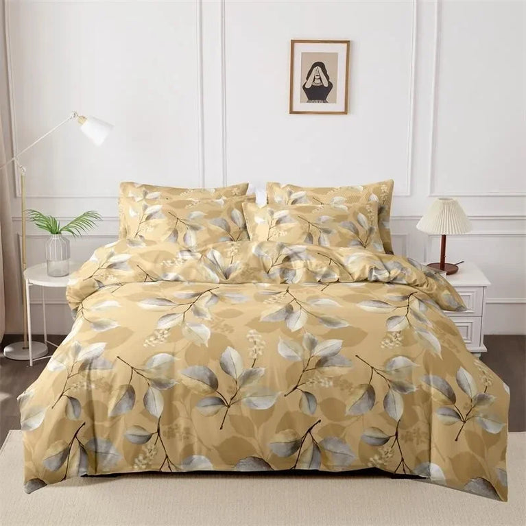 3-Piece Printed Brushed Duvet Cover Set | Soft & Breathable Bedding Collection