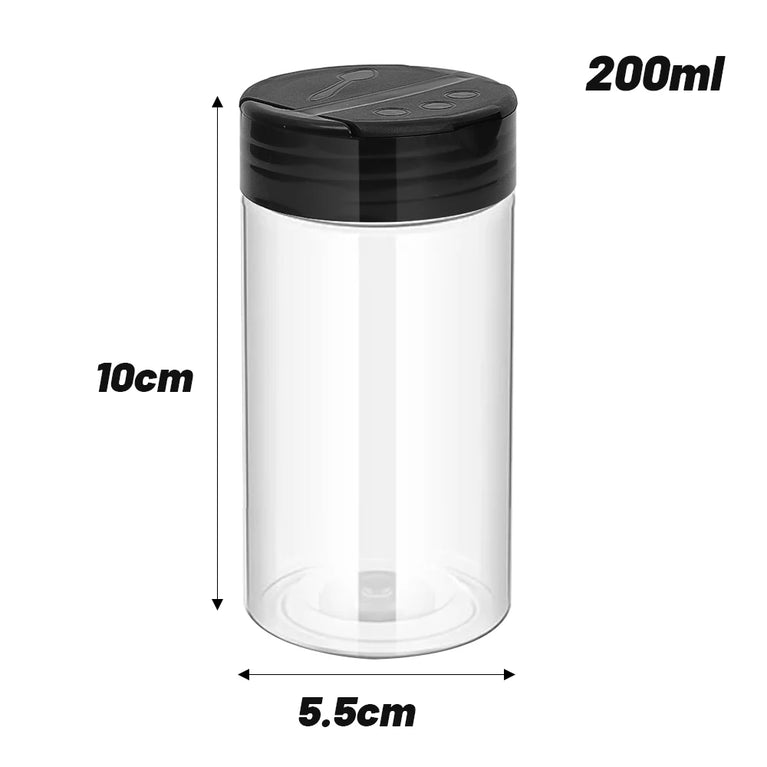 Transparent Seasoning Jars Reusable Spice Storage Bottles Kitchen Container Set