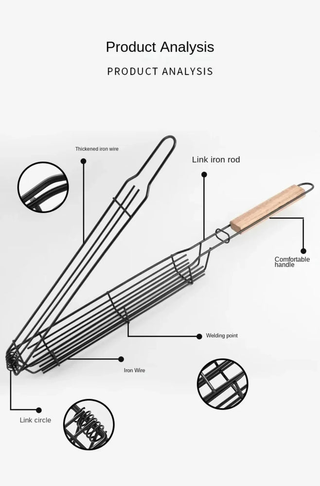 Mini Barbecue Hot Dog Cage | Stainless Steel Non-Stick Grill Basket