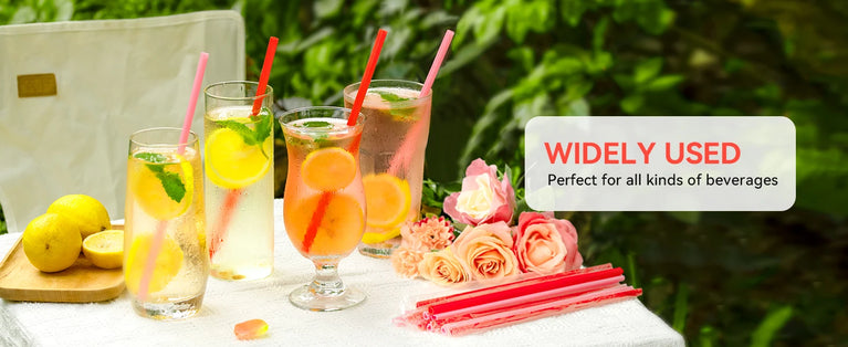 Heart Shaped Pink Straw Disposable Cute Drinking Straws for Party Wedding Cocktail Supplies