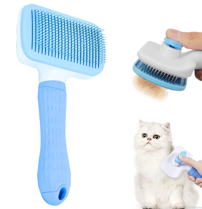 Stainless Steel Pet Grooming Brush | Pro Hair Remover & Comb