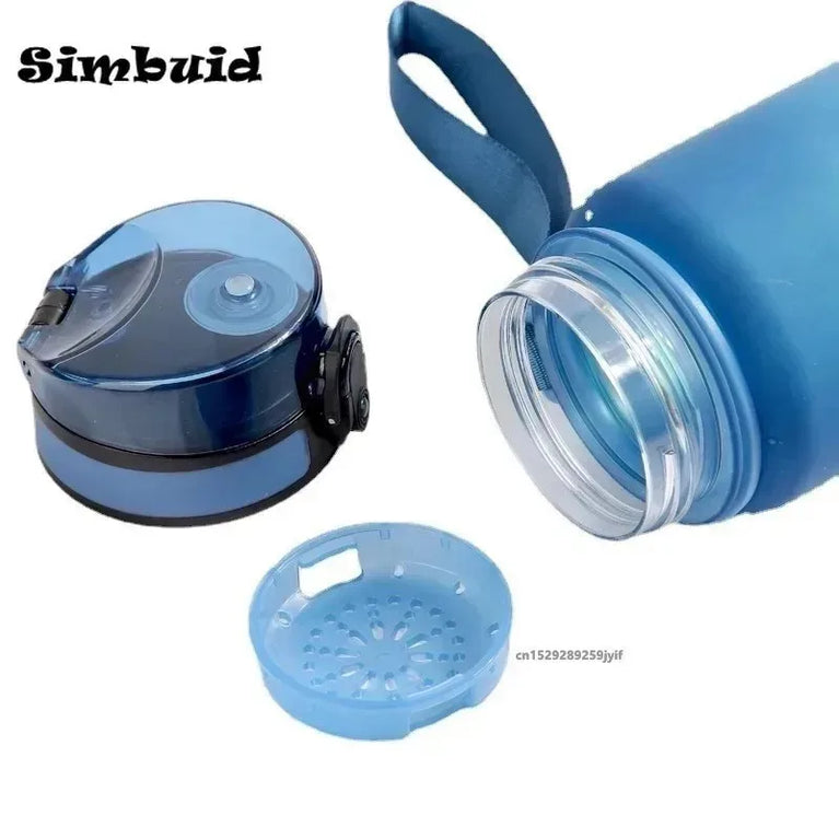 500ML Gradient Fitness Water Bottle with Time Marker Leakproof Durable for Cycling Running Outdoor Sports Bottle